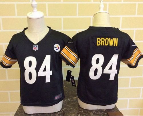 Toddler Nike Steelers #84 Antonio Brown Black Team Color Stitched NFL Elite Jersey - Click Image to Close